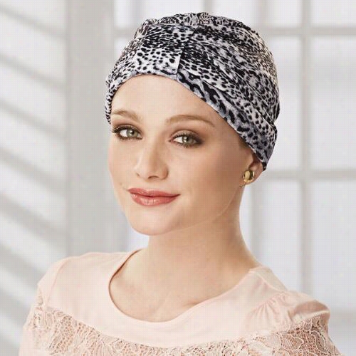 Leopard Print Turban With Ties