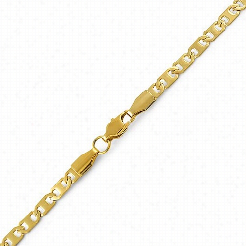 Marine Ip Gold Stainless Steel Bracelet 4mm