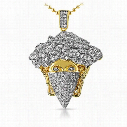 Mask Edusa Gold Bking Bling Pendant