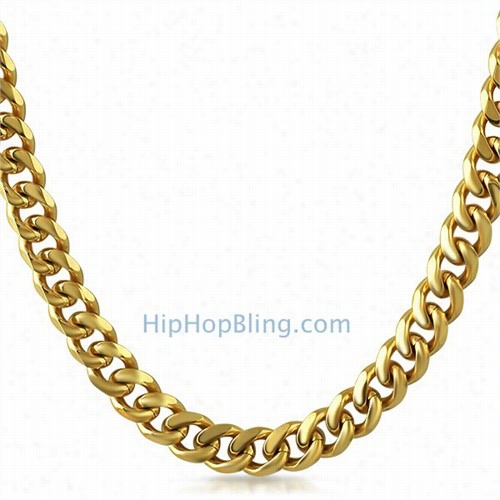 Miami Cuban Chain 9mm 36&quot; Old Plated