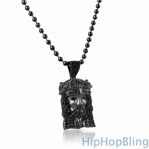 Micro Jesuus Piece Pendant Black