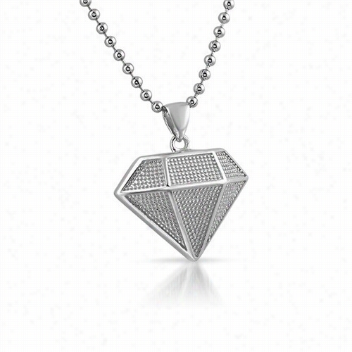 Mini Diamond Pendant .925 Sterling S Ilver