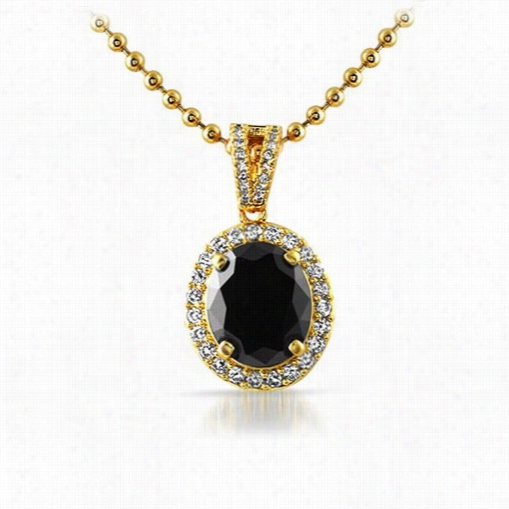 Oval Cut Gem Lab Made Black Brilliant Pendant