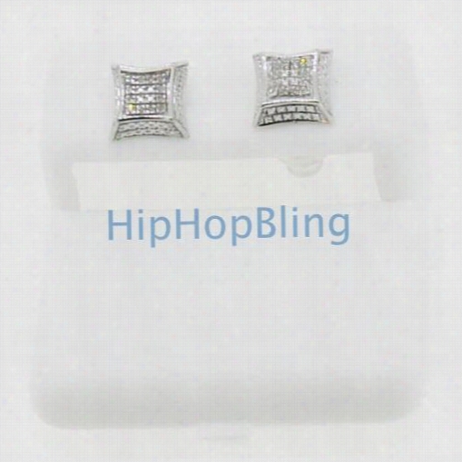 Real Diamond .925 Silver Earrings Indistinct Kite Bling Bling