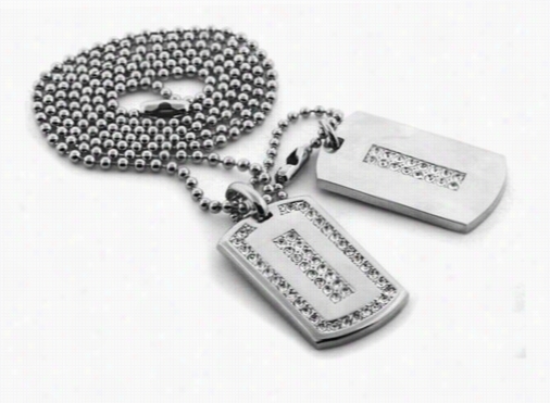 R Godiun Ice Outline Double Dog Tag Set