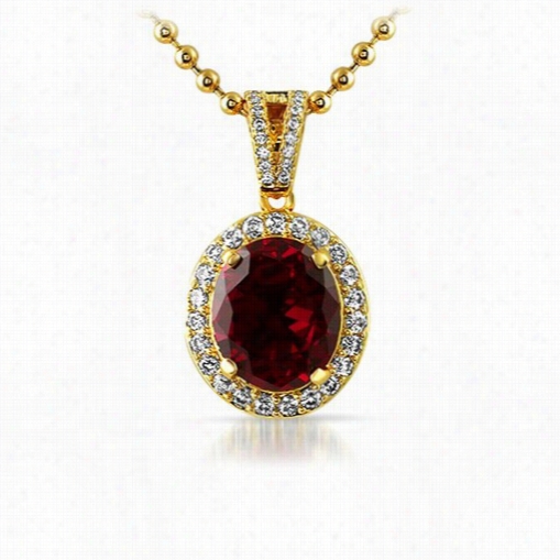 Rick Ross Style Oval Lab Ruby Hip Dance Pendant