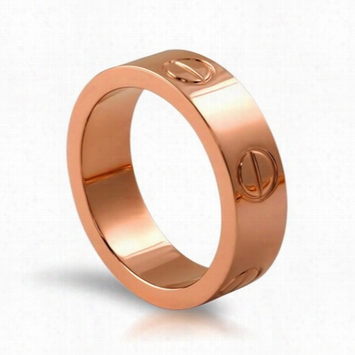 Rose Gold Bbutton Ring High Polished