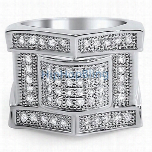 Royalty Cz Micro Pave Bling Bling Ring