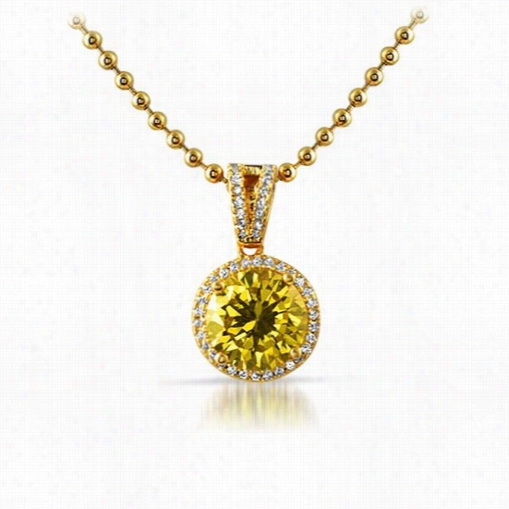 Smaller Canary Round Path Gold Bling Pendajt