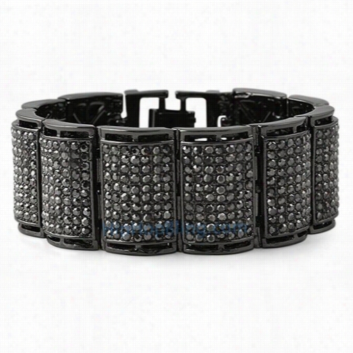 Thick Ice Log Black Bling Bling Bracelet