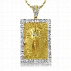 Egyptian Pharaoh Gold Block Iced Out Medallion