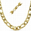 Figaro IP Gold Stainless Steel Chain Necklace 12MM
