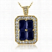 Quad Lab Sapphire Blue Bling Bling Pendant