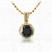 Smaller Round Cut Lab Black Diamond Bling Pendant