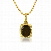 Smokey Quartz Diamond Pendant Gold .925 Silver