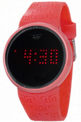 Touch Screen Digital Watch In Red