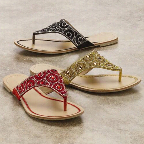 Glitzy Thong Slides By Yoki