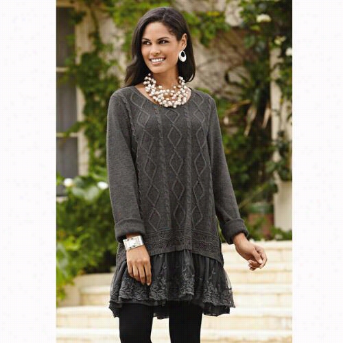 Lace-trim Tunic Sweater In The Name Of Jhn Fashion