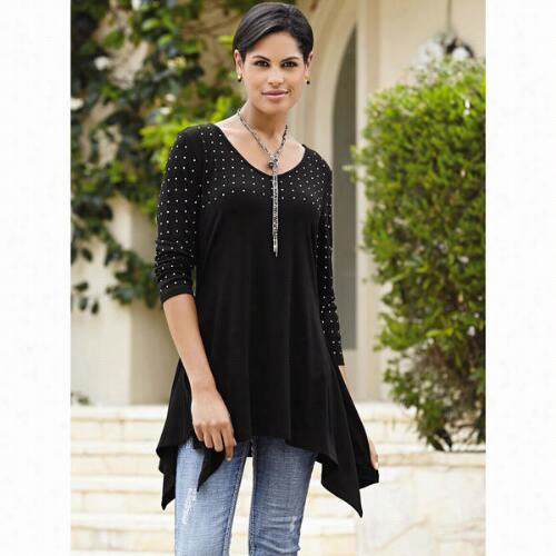 Studded Knit Tunic By Essentials By Milano