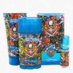 Ed Hardy Hearts & Daggers Gift Setb Y Chris Tian Audigier Gift Set For Men Includes 3.4 Oz Eau De Toilette Spray + 3 Oz Shower Gel + 2.75 Oz Deodorany Stick + 2.5 Oz  Mini Edt Spray