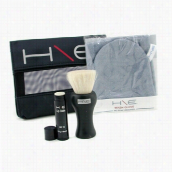 H\e Minerals It: Lip Balm Spf 15 + Facial Brush + Washglove  +  Sack