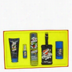 Love &ammp; Luck Gift Set By Christian Audigier Gift Value For Men Includes 3.4 Oz Eau De Toilette Spray + 3 Oz Hair & Body Wash + 2.75 Oz Deodorant Set + .25 Oz Mini Edt  Spray + Luggage Tag