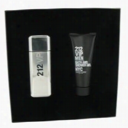 212 Vip Gift Set By Carolina Herrera Gift Set For Men Includes 3.4 Oz Eau De Toilette Spray + 3.4 Oz Shower Gel