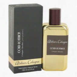 Gold Leather Cologne By Aelier Cologgne, 3.3  Oz Pure Perfume  Spray For Men