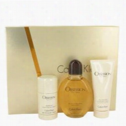 Obsession Gift Set B Calvin Klein Gift Set For Men Includes 4 Oz Eau De Toillette Spray + 3.4 Oz After Shave Balm + 2.6 Oz Deodorant Stick