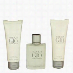 Acqua Di Gio Gift Set By Giorgiio Armanni Gift Set For Men Includes 1.7 Oz Eau Ed Toilette Spray + 2.5 Oz All Over Body Shampoo + 2.5 Z After Shave Balm