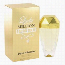 Lady Million Eau My  Gold Perfume By Paco Rabanne, 2.7 O Eau De Toilette Spray For Women