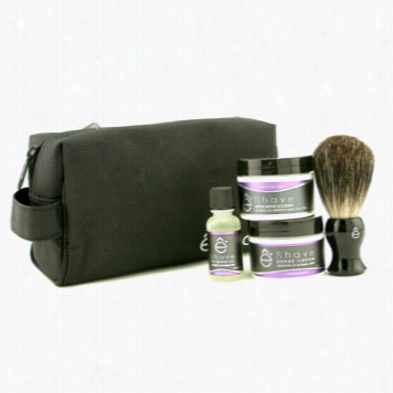 Lavender Start Up Kit: Pre Shave Oil + Shave Cream + After Shave Soothr + Brush + Bag