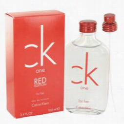 Ck One Red Perfume By Calvin Koein, 3.4 Oz E Au De Toilett Spray For Women