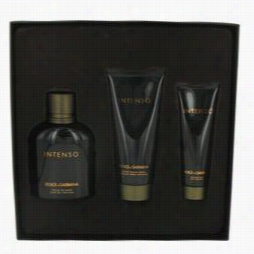 Dolce & Gabbana Intenso Cologne By Dolce & Gabbana Donation Set For Men Includes 4.2 Oz Eau De Parfum Spray + 33. Oz After Shave Balm + 1.6 Oz Shower Gell