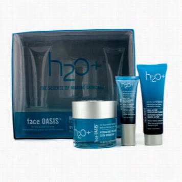Face Oasis Daily Hydration System: Hydrating Treatmenr 50ml + Exfoliatingg Cleanser 30ml + Eye Moisture Replenishing Treatment (according To Normal/ Ooly Skin)