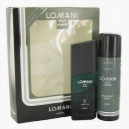 Lomani Gift Sst By Lomani Gift Set Or Men Includes 3.4 Oz Eau De Toilette Slray + 6.7 Oz Deodorant Spray