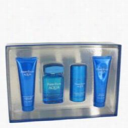 Perry Ellis Aqua Gift Set By Perry Ellis Gift  Sett For Men Includes 3.4 Oz Eau De Toilette Spray + 2.75 Oz Deodorannt Stick + 3 Oz After Shave Gel + 3 Ozs Hower Gel