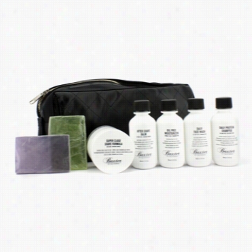 Travel Kit: Face Wash + Shave Forula + Moisturizer + Shave Balm + Shampoo + 2x Cleansing Bar + Bag