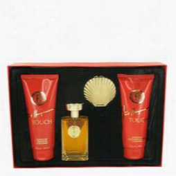 Touch G Ift Regular By Fred Hayman Gift Set For Women Includes 3.4 Oz Eau De Toilette Spray + 6.7 Body Lotion + 6.7 Oz Showergel + 1 Oz Mini Edt