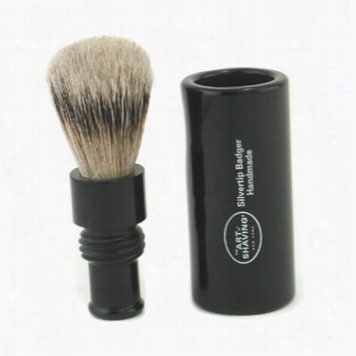 Turnback Silvertip Badger Travel Brush - Black