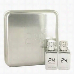 24 Platinum The Fragranec  Gifr Set By Scentstory Gift Set For Men Includes 24 Platijum .7 Oz Eau De Toilette Spray + 24 Pllatinum Oud 1.7 Oz Eau Det Oilette Spray
