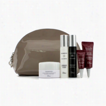 Diorshow White Reeal Set: Fr Esh Cream + Esssence + Night Concenntra Te + One Essential 10ml + One Essential 2ml + Bag