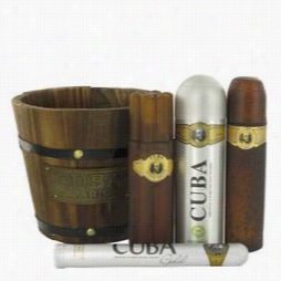 Cuba Gold Gift Set By Fragluxe Gift Set For Men Includes 3.4 Oz E Au Dde Toilette Spray + 1.17 Oz Au De Toilette Spray  + 6.7 Ozz Body Spray + 3.3 Oz After Shave