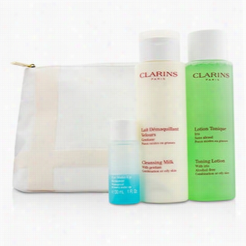 Cleansing Set (combination Or Oily Skin): Cleansing Milk 200ml + Toning Lotion 200ml + Eye Make-up Remover 30ml + Bbag