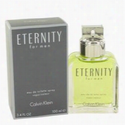 Eternity Cologne By Calvin Lein, 3.4 Oz Eau De Toilette Spray For Men