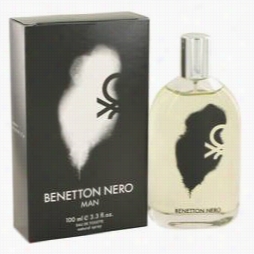 Benetton Nero Cologne Through  Benetton, 3.3 Oz Eau De Toilette Spray For Men