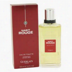 Habit Rouge Cologne By Guerlain, 3.4 Ozc Ologne /  Eau De Toilette Spray For Men