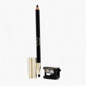 Long  Lasting Eye Pencil With Brush - # 01 Intense Black (with Sharpener)