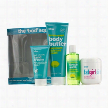 The Bod Squad Set: Body Butter 2000ml + Soapy Suds 120mll + Fat Girl Slim 70.5g+  Hand Cream 75ml