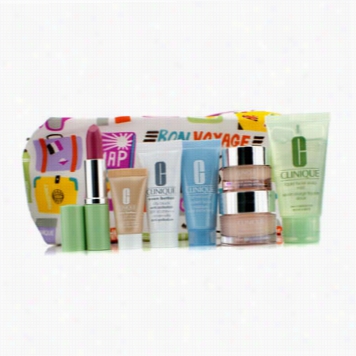 Travel Set: Liquid Soap + Moisture Surge + Eye Cream + Turnaround Mask + City Block + Foundation #63 + Lipstick  #1+7 Bag